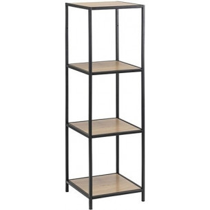 Seaford VI 35 oak&amp;black industrial shelving unit Actona