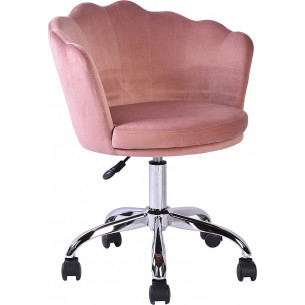 Rose velvet pink desk shell chair Signal