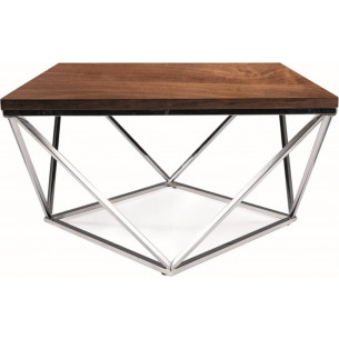 Silver A 80x80cm walnut&amp;silver coffee table Signal