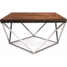 Silver A 80x80cm walnut&amp;silver coffee table Signal