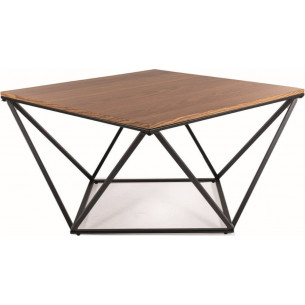 Silver A 80x80cm walnut&amp;black matt coffee table Signal