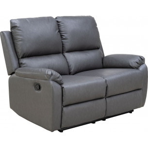 Sofa z ekoskóry rozkładana Spencer II Buffalo 6 136cm szara Signal