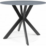 Talia 90cm grey marble&amp;black mat round ceramic table Signal