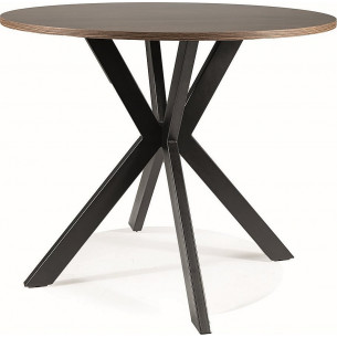 Talia II 90cm walnut&amp;black matt round loft table Signal