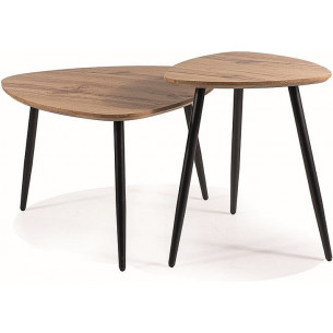 Twin oak aristan&amp;black set of irregular coffee tables Signal