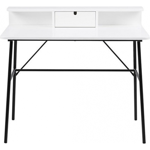 Pascal 100 white&amp;black desk with drawer Actona