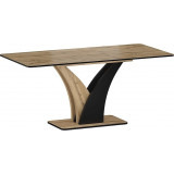 Vento 120x68cm oak artisan&amp;black extendable table on one leg Signal