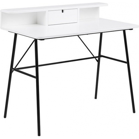 Pascal 100 white&amp;black desk with drawer Actona