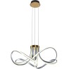 Lampa wisząca nowoczesna Abro 60cm czarny / szary / francuskie złoto Zumaline