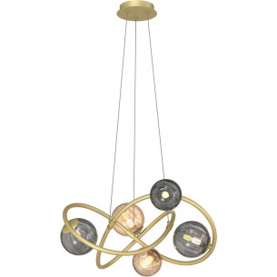 Arlon 60cm gold&amp;amber&amp;grey glass modern glamour pendant lamp ZumaLine