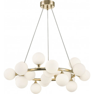 Bobo 72cm white&amp;gold glass globes glamour pendant lamp ZumaLine