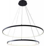 Lampa wisząca okrągła podwójna Breno LED 80cm czarna Zumaline