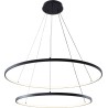 Lampa wisząca okrągła podwójna Breno LED 80cm czarna Zumaline