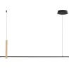 Claud LED 110cm black&amp;wooden minimalist linear pendant lamp ZumaLine