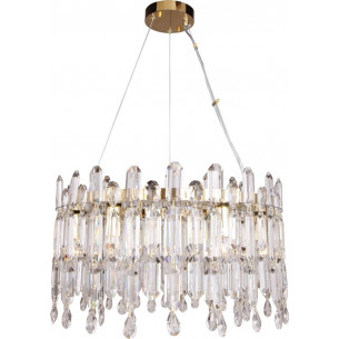 Lampa wisząca kryształowa glamour Crown 50cm transparentny / złoty Zumaline