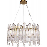 Lampa wisząca kryształowa glamour Crown 50cm transparentny / złoty Zumaline