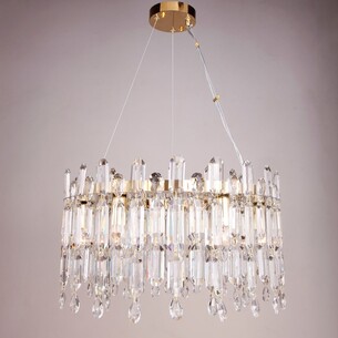 Lampa wisząca kryształowa glamour Crown 50cm transparentny / złoty Zumaline 2