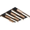 Eliot LED 38x38cm light wood&amp;matt black wooden Square ceiling lamp ZumaLine