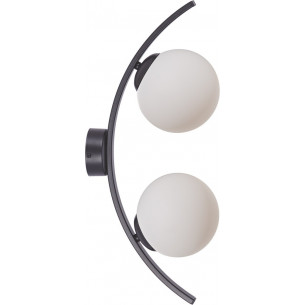 Helix white&amp;black double wall lamp with 2 glass globes ZumaLine