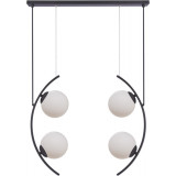 Lampa wisząca 4 szklane kule Helix 64cm biały / czarny Zumaline