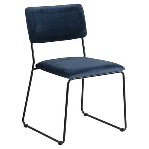 Cornelia VIC navy blue&amp;black velvet chair Actona