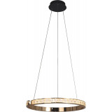 Lampa wisząca okrągła z kryształkami Muriel LED 60cm czarny / francuskie złoto Zumaline