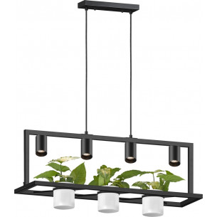 Lampa wisząca podłużna z miejscem na doniczki Planter 86x25cm czarna Zumaline