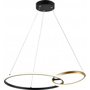 LED 64x26cm black&amp;gold 2 circle pendant lamp ZumaLine