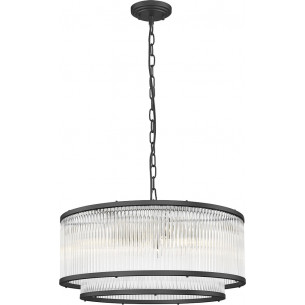 Sergio 50.5cm black glass hampton pendant lamp ZumaLine