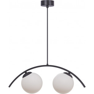 Wave II 50cm white&amp;black pendant lamp with 2 glass spheres ZumaLine