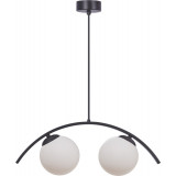 Lampa wisząca 2 szklane kule Wave II 50cm biały / czarny Zumaline