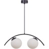 Lampa wisząca 2 szklane kule Wave II 50cm biały / czarny Zumaline