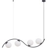 Lampa wisząca 4 szklane kule Wave 100cm biały / czarny Zumaline