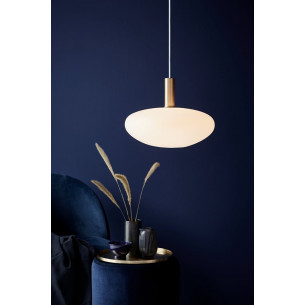 Lampa wisząca szklana Alton 35cm opal / mosiądz Nordlux