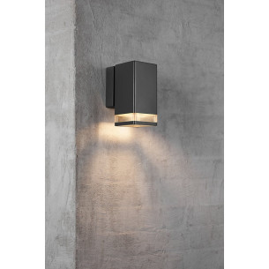 Elm Single black outdoor dimmable wall lamp Nordlux