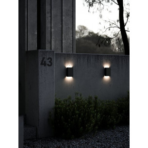 Fold LED 15cm black outdoor wall lamp Nordlux