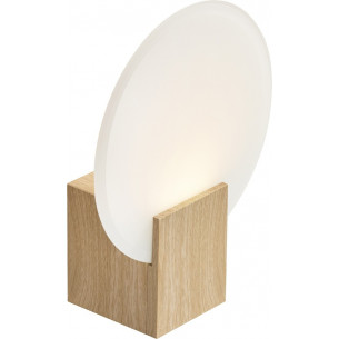 Hester LED white&amp;natural wood shade glass bathroom wall lamp Nordlux