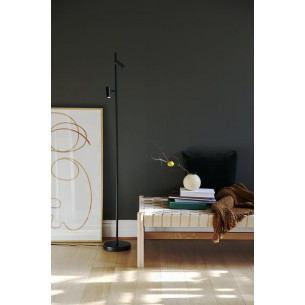 Omari LED black floor lamp with 2 spotlights and dimmer Nordlux