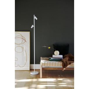 Omari LED white floor lamp with 2 spotlights and dimmer Nordlux