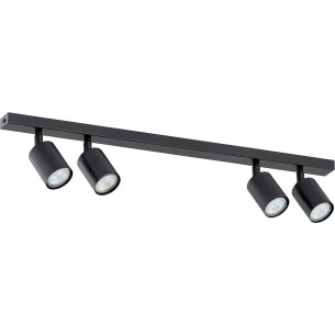 Flash 70cm black 4-point ceiling spotlight Emibig