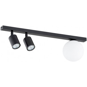 Baster 60cm white&amp;black double ceiling spotlight with glass ball Emibig