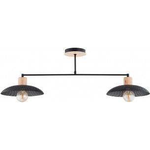 Kobe II 100cm black wooden cutout ceiling lamp Emibig