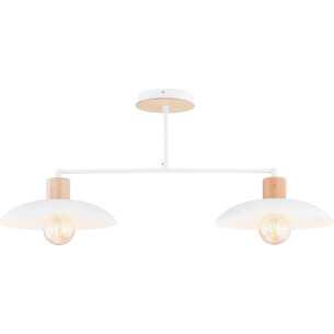 Lampa sufitowa ażurowa z drewnem Kobe II 100cm biała Emibig 2