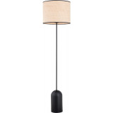 Stylowe lampy boho - Lampa podłogowa boho z abażurem Aspen czarny / rattan Emibig, idealna do salonu, sypialni
