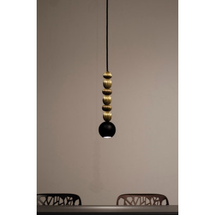 Bola Queen I LED 9cm H35cm black&amp;brass decorative pendant sphere lamp LoftLight