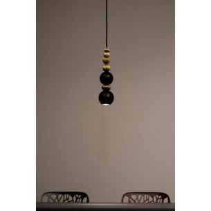 Bola Queen II LED 9cm H31cm black&amp;brass decorative pendant sphere lamp LoftLight