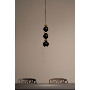 Bola Queen III LED 9cm H35cm black&amp;brass decorative pendant sphere lamp LoftLight