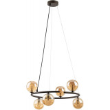 Lampa wisząca okrągła szklane kule Anabelle VI 62cm bursztynowy / brąz TK Lighting