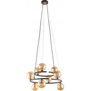 Anabelle IX 62cm amber&amp;bronze round glass balls pendant lamp TK Lighting