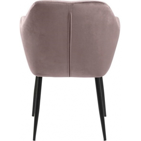 Emilia pink&amp;black velvet chair with armrests Actona